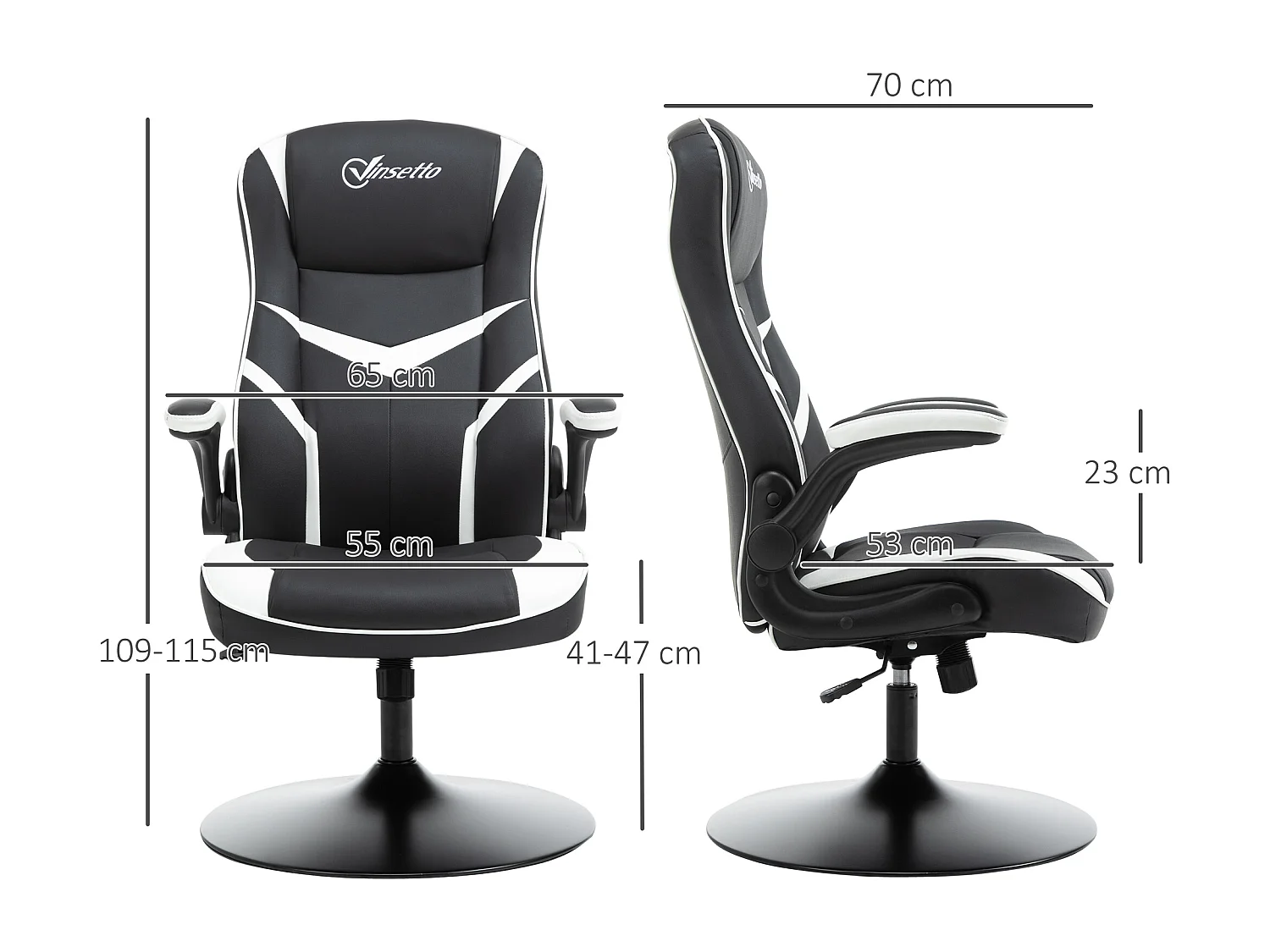 Sedia da gaming con altezza regolabile e braccioli pieghevoli