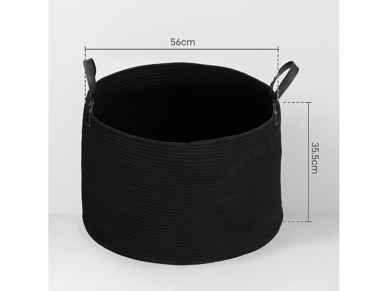 Cesto portabiancheria da 88l portatile e pieghevole Ø56x35.5 cm nero