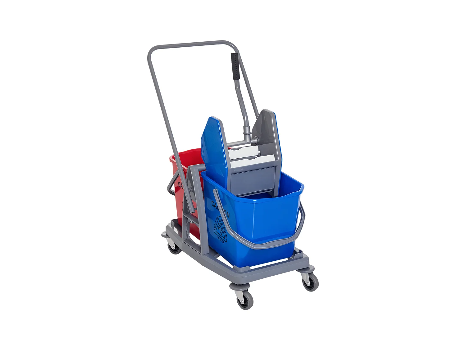 Carrello Pulizie Professionale con Ruote 2 Secchi da 25L e Strizzatore