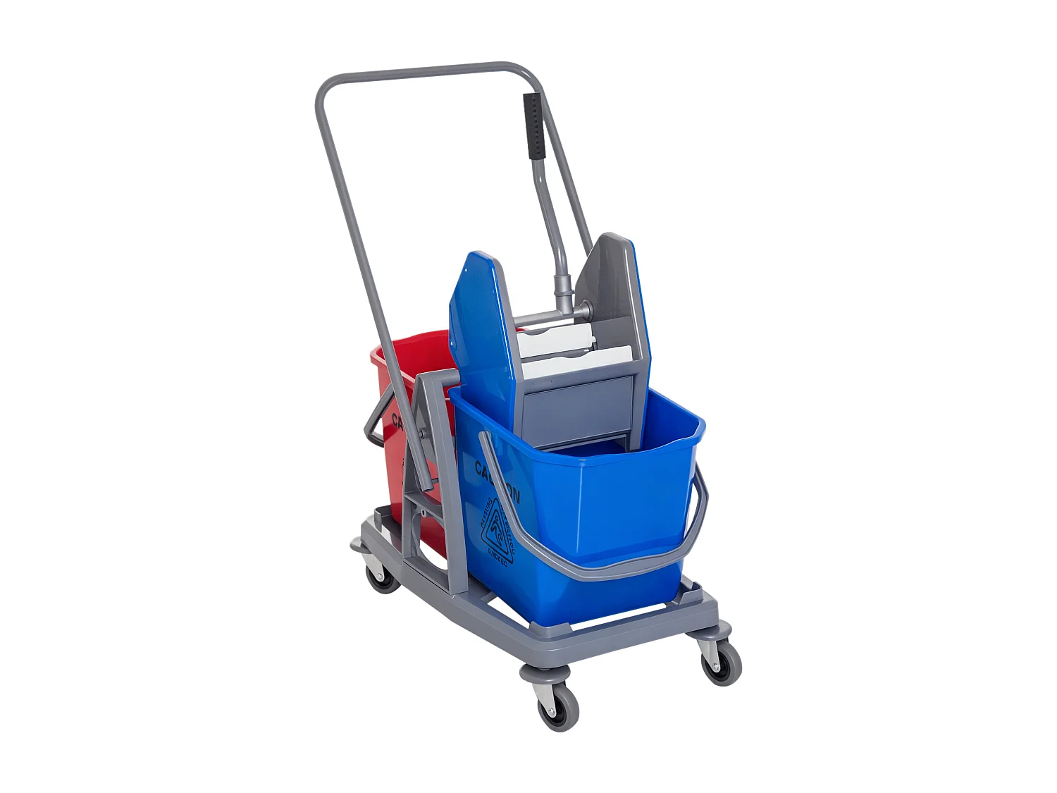 Carrello Pulizie Professionale con Ruote 2 Secchi da 25L e Strizzatore