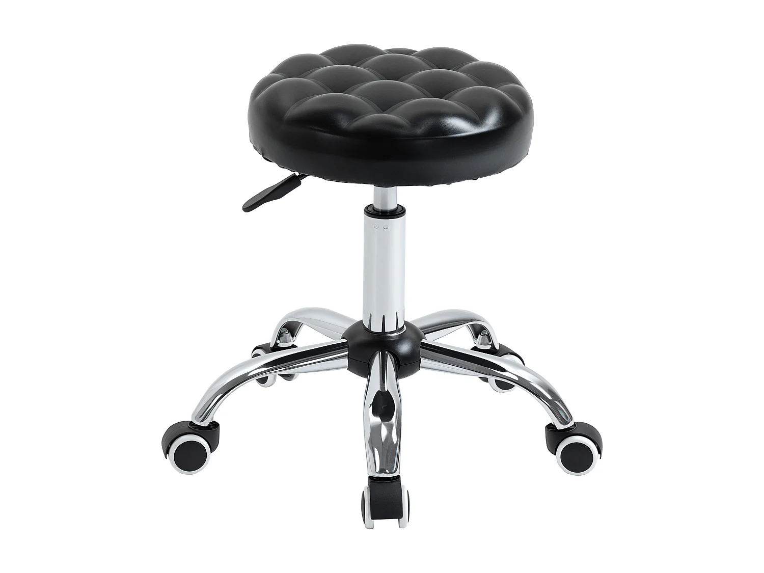 Sgabello ad altezza regolabile 5 ruote in acciaio e gommapiuma