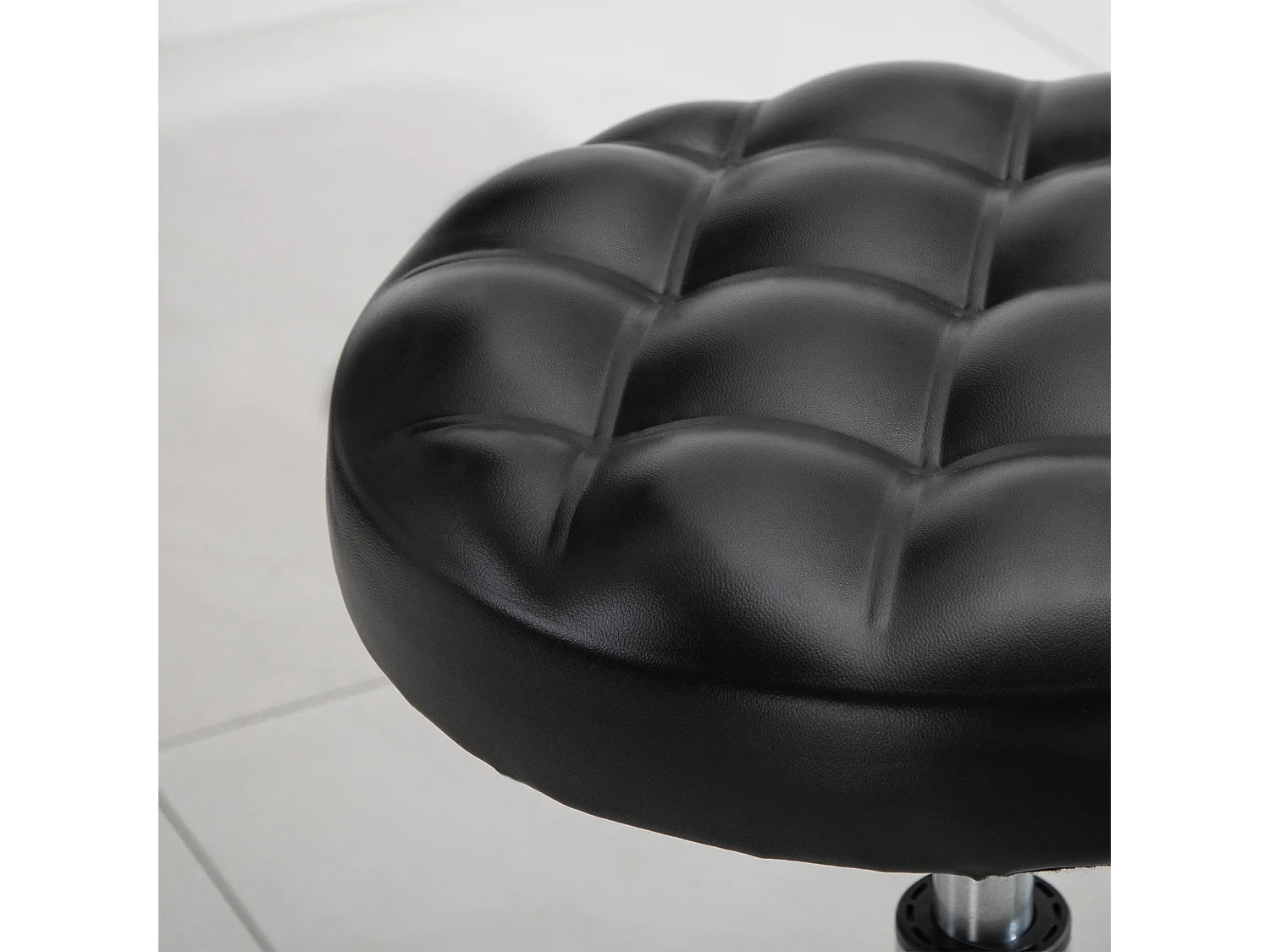 Sgabello ad altezza regolabile 5 ruote in acciaio e gommapiuma