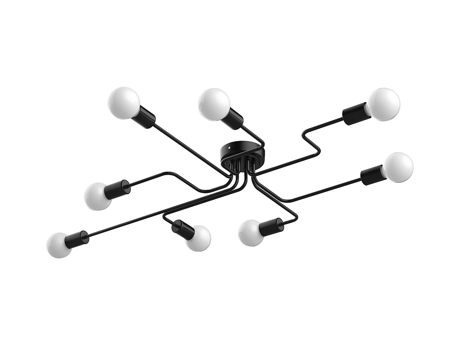 Lampadario a soffitto moderno 8 punti luce in metallo nero