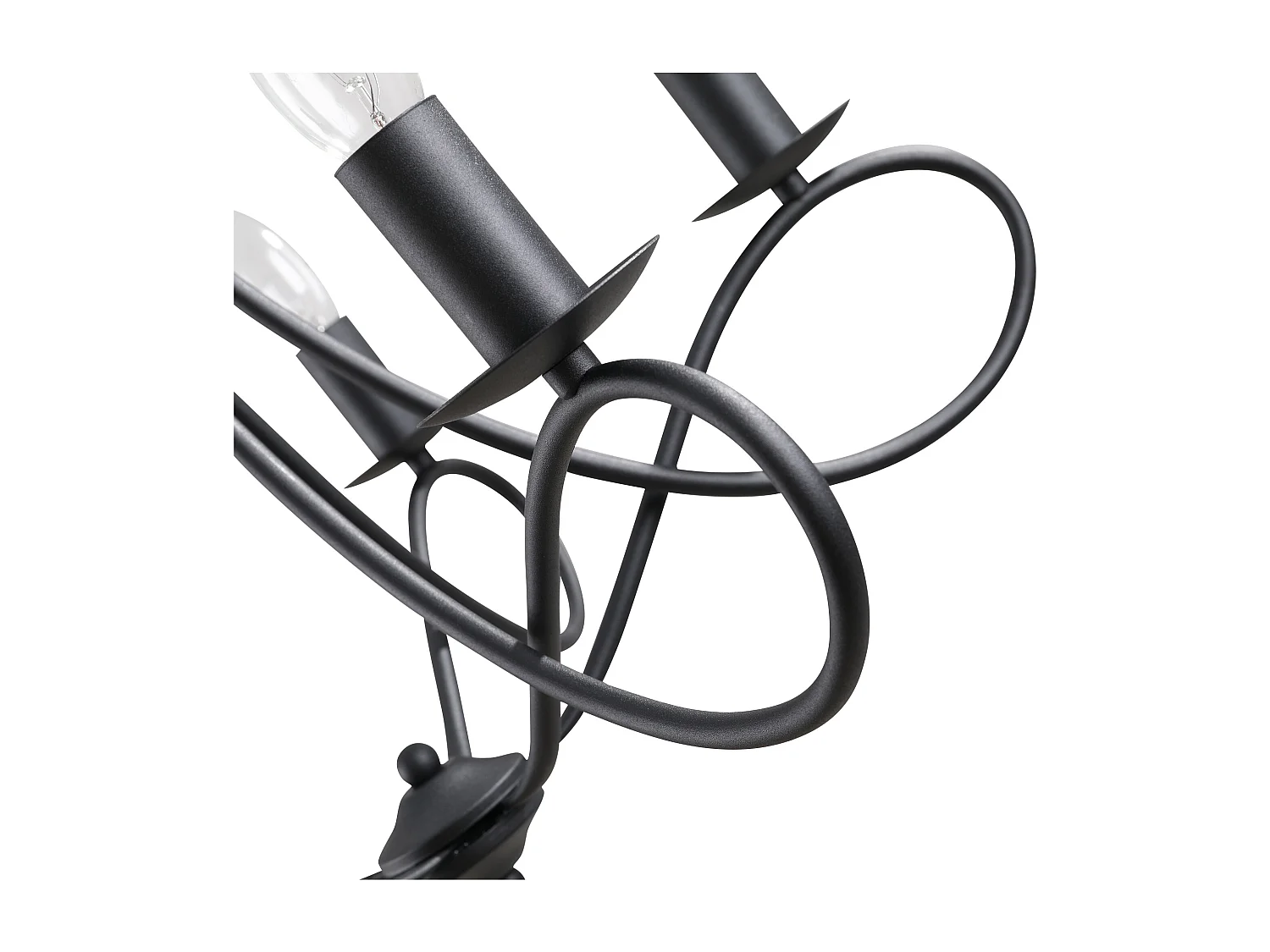 Lampadario a soffitto stile rustico in acciaio nero