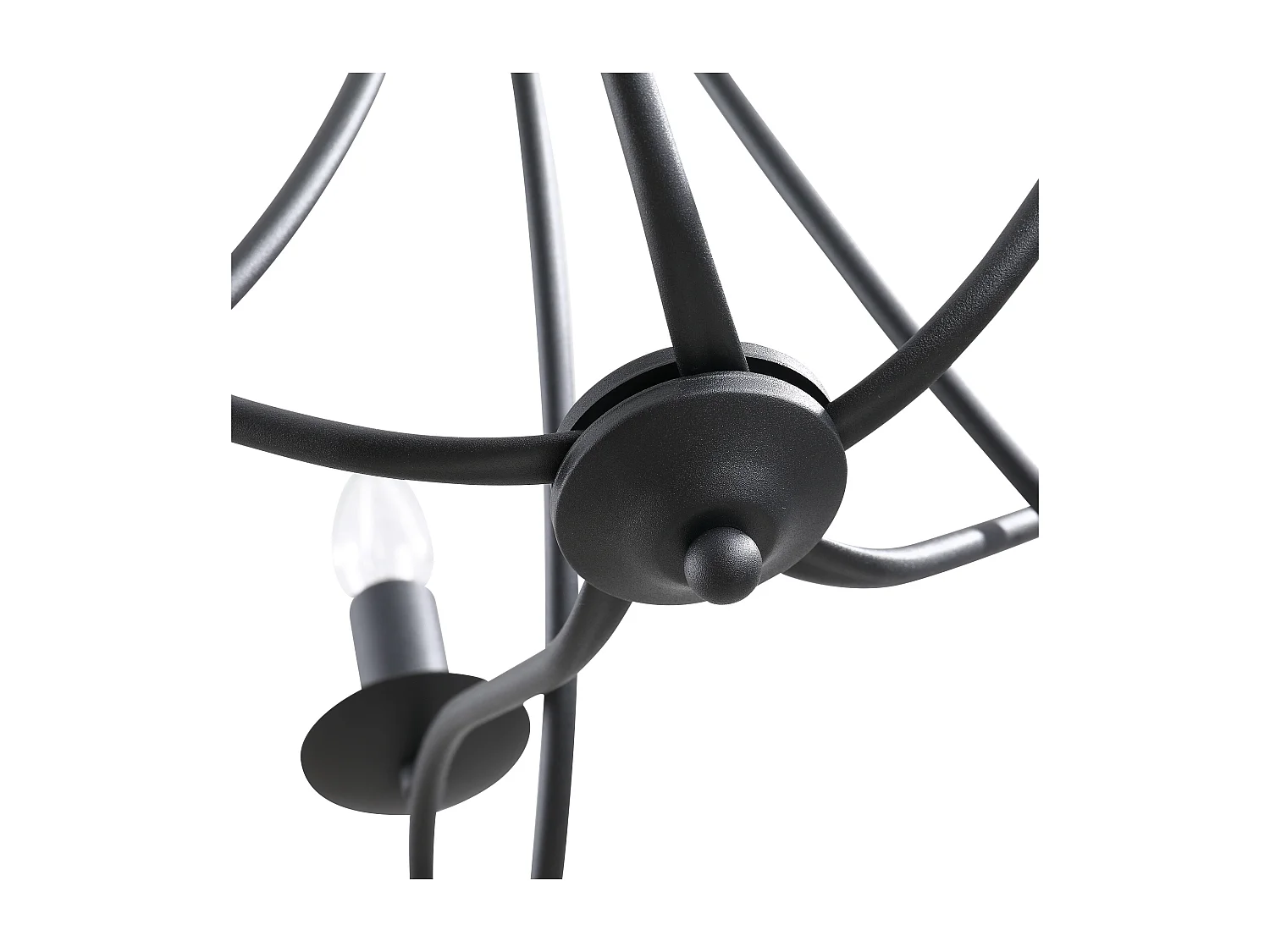 Lampadario a soffitto stile rustico in acciaio nero