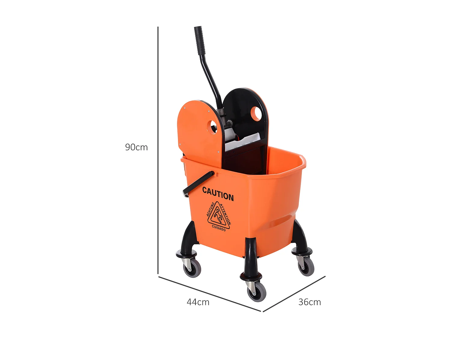 Carrello Lavapavimenti Professionale Secchio 26L e Strizzatore Rimovibile