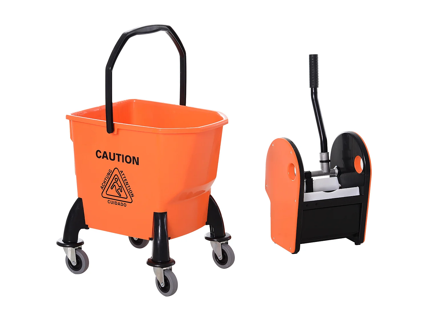 Carrello Lavapavimenti Professionale Secchio 26L e Strizzatore Rimovibile