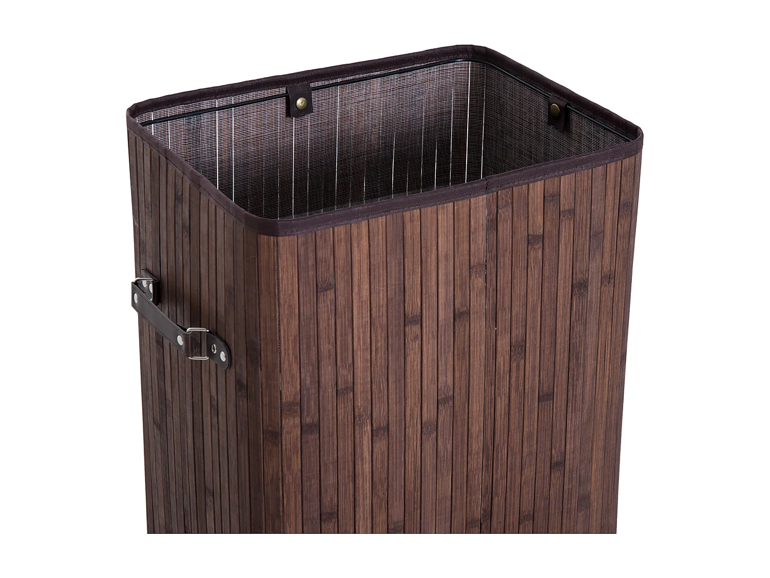 Cesto biancheria con coperchio bambù e sacco tessuto rimovibile