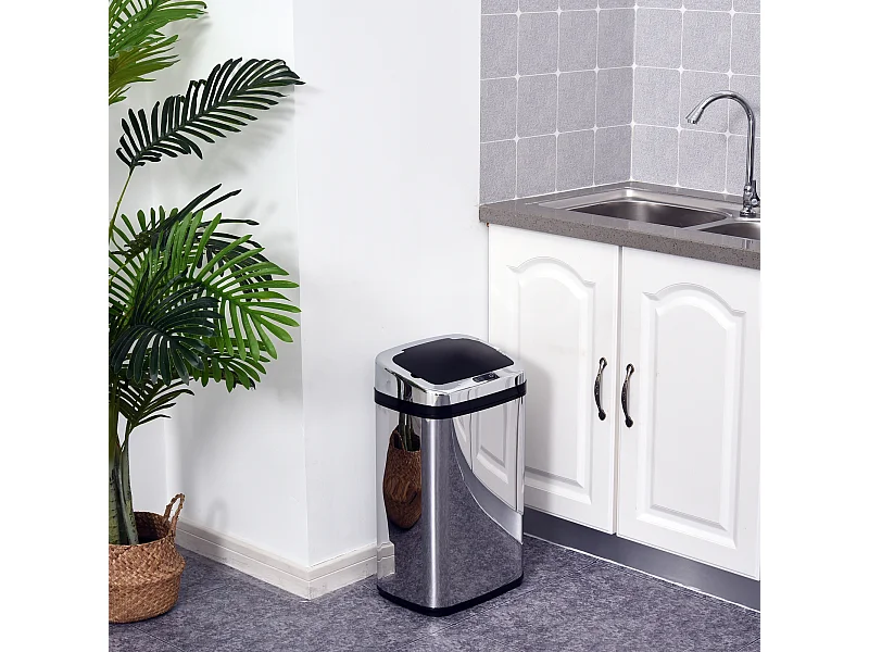 Pattumiera automatica 30l con sensore elettrico in acciaio inox