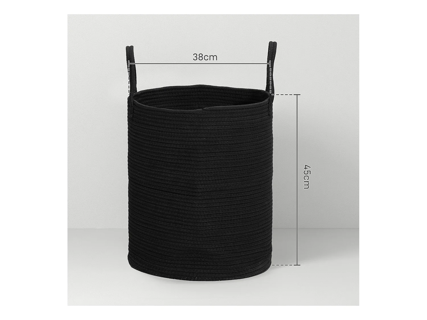 Cesto portabiancheria da 36l portatile e pieghevole Ø38x45 cm nero