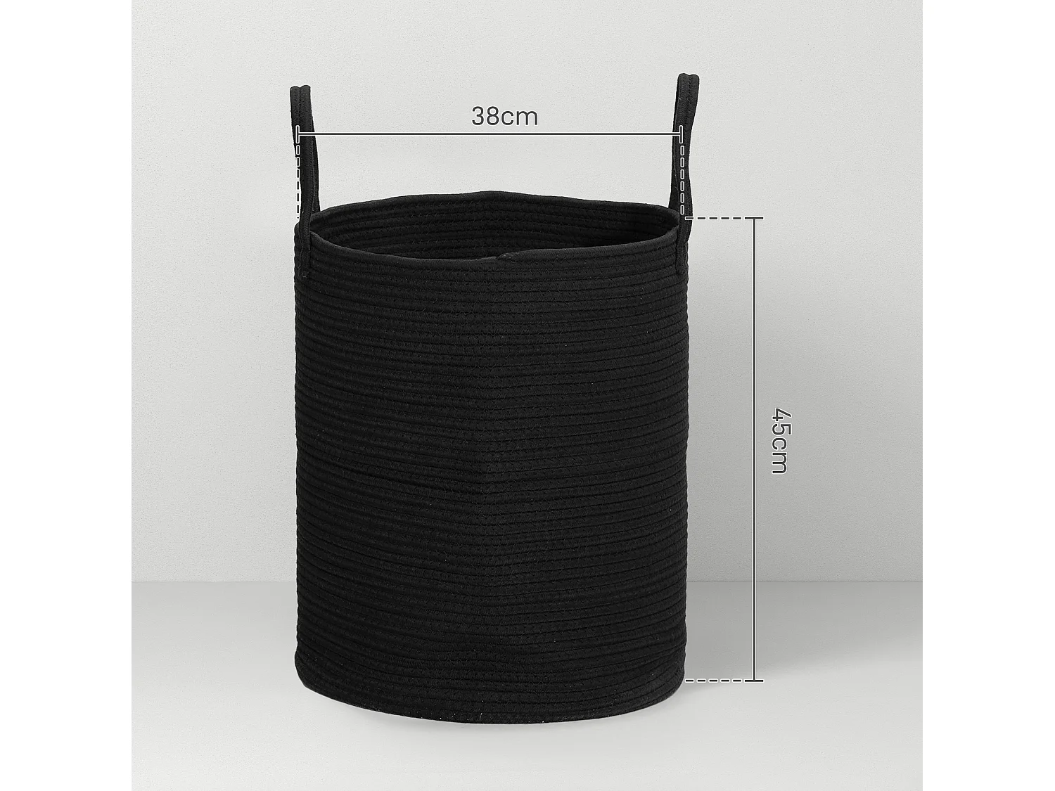 Cesto portabiancheria da 36l portatile e pieghevole Ø38x45 cm nero