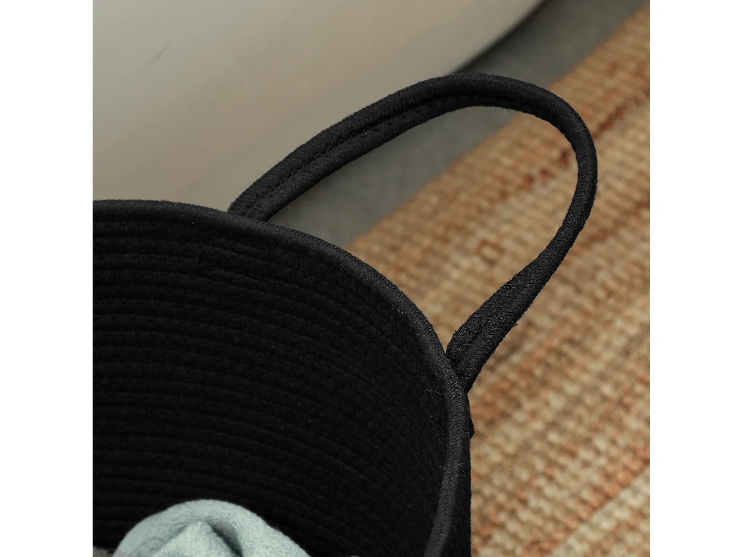 Cesto portabiancheria da 36l portatile e pieghevole Ø38x45 cm nero