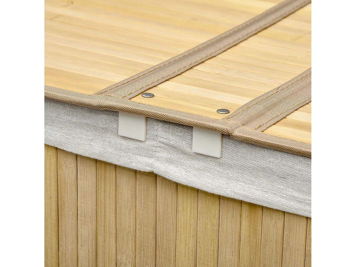 Cesto portabiancheria 2 sezioni e 2 coperchi con sacca interna