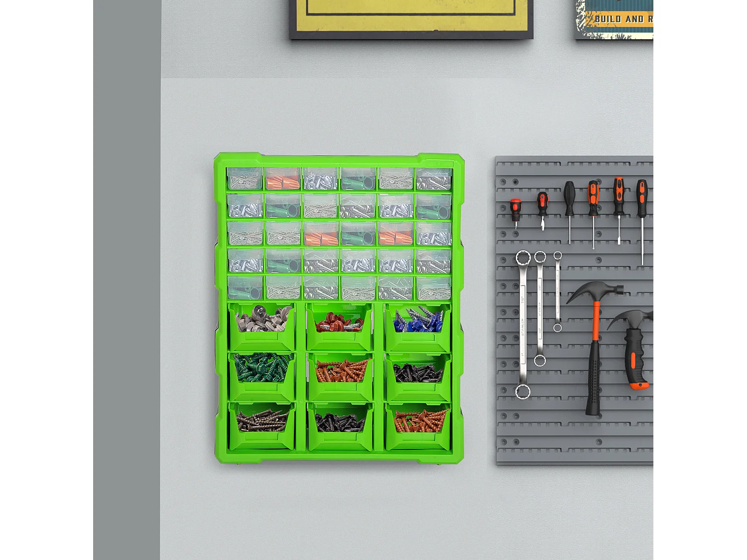 Cassettiera porta minuteria verde 30 cassetti