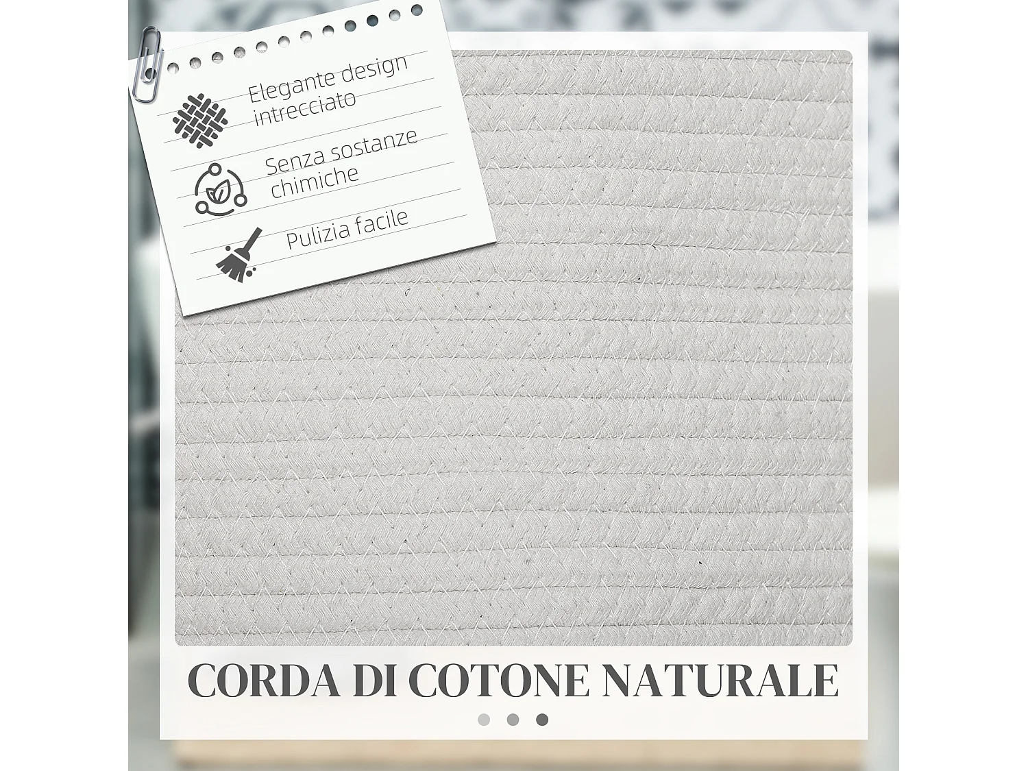 Cesto portabiancheria da 88l portatile e pieghevole Ø56x35.5 cm crema
