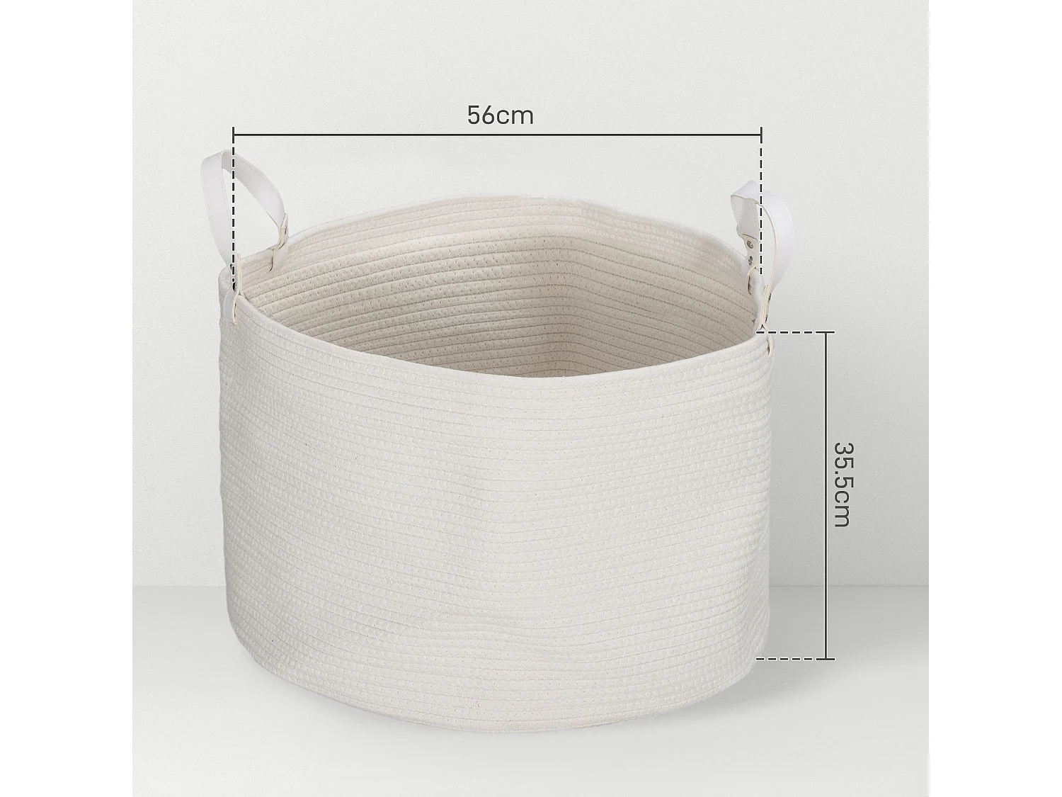 Cesto portabiancheria da 88l portatile e pieghevole Ø56x35.5 cm crema