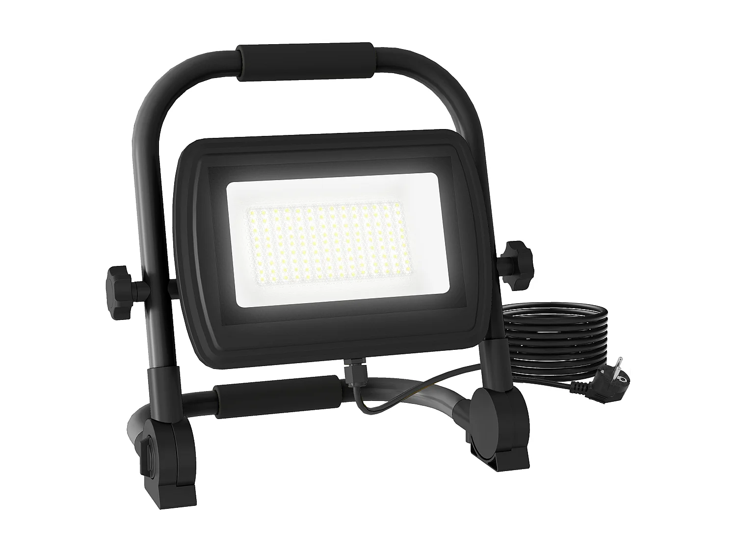 Faretto led da lavoro da 6500k con testa girevole e supporto nero