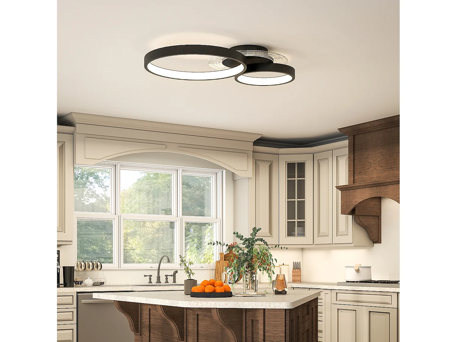 Plafoniera led moderna con luminosità regolabile nero