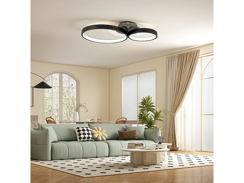 Plafoniera led moderna con luminosità regolabile nero