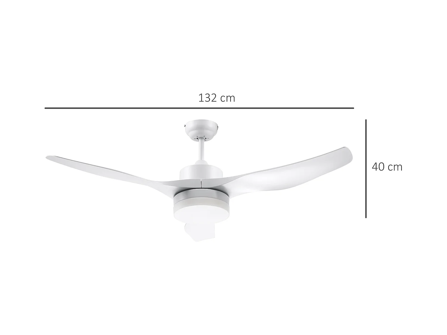 Ventilatore da soffitto luce led 3 modalità 6 velocità bianco