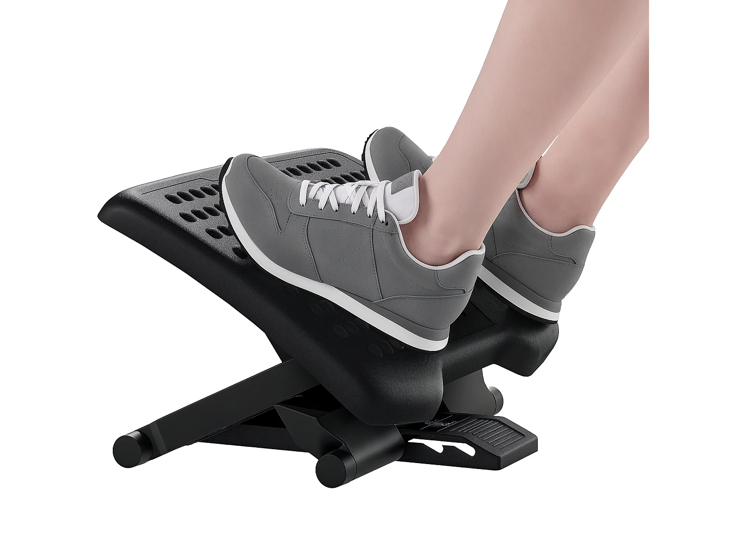 Poggiapiedi da scrivania regolabile massaggiante ed ergonomico nero