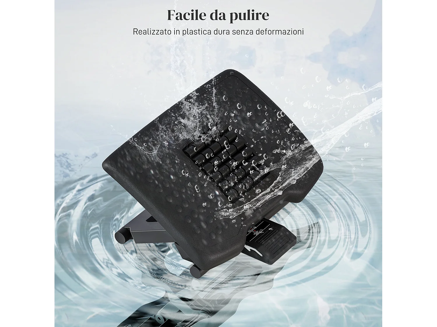 Poggiapiedi da scrivania regolabile massaggiante ed ergonomico nero