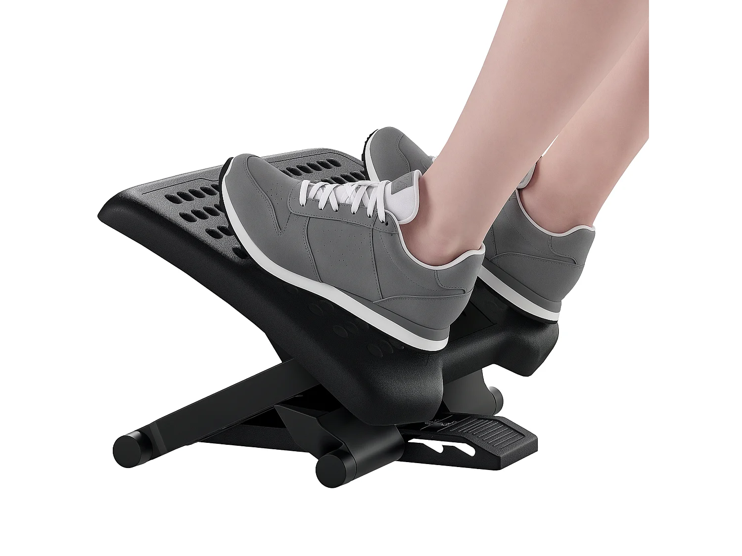 Poggiapiedi da scrivania regolabile massaggiante ed ergonomico nero