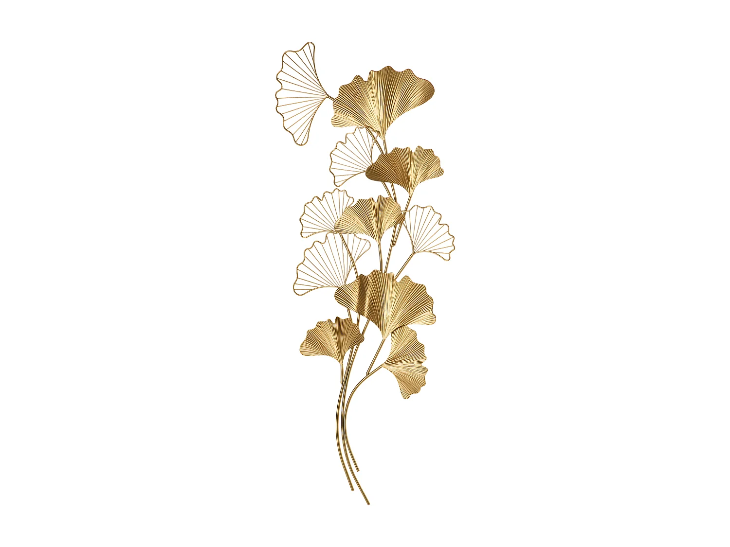 Decorazione murale 3d wall art con foglie di ginkgo 138x70cm
