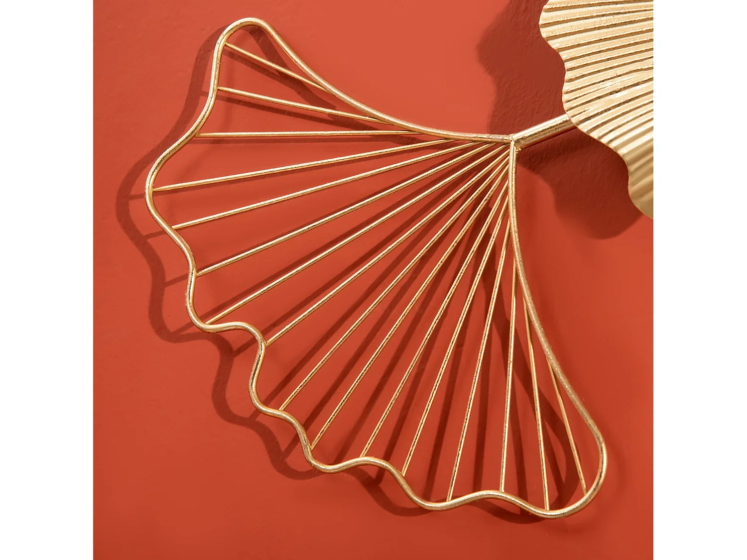 Decorazione murale 3d wall art con foglie di ginkgo 138x70cm