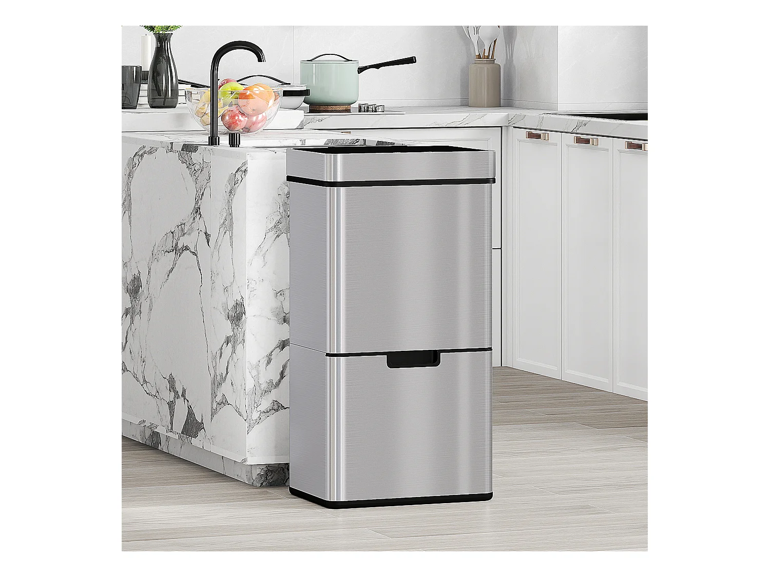 Pattumiera automatica da 72l sensore a infrarossi in acciaio e abs