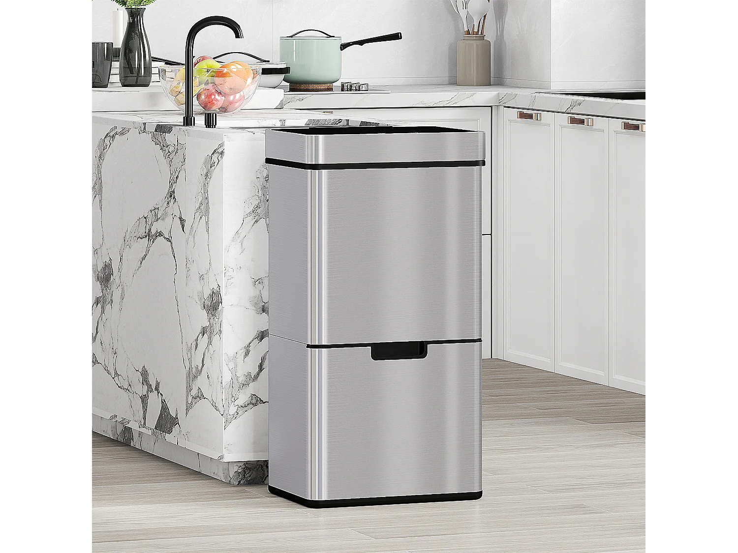 Pattumiera automatica da 72l sensore a infrarossi in acciaio e abs