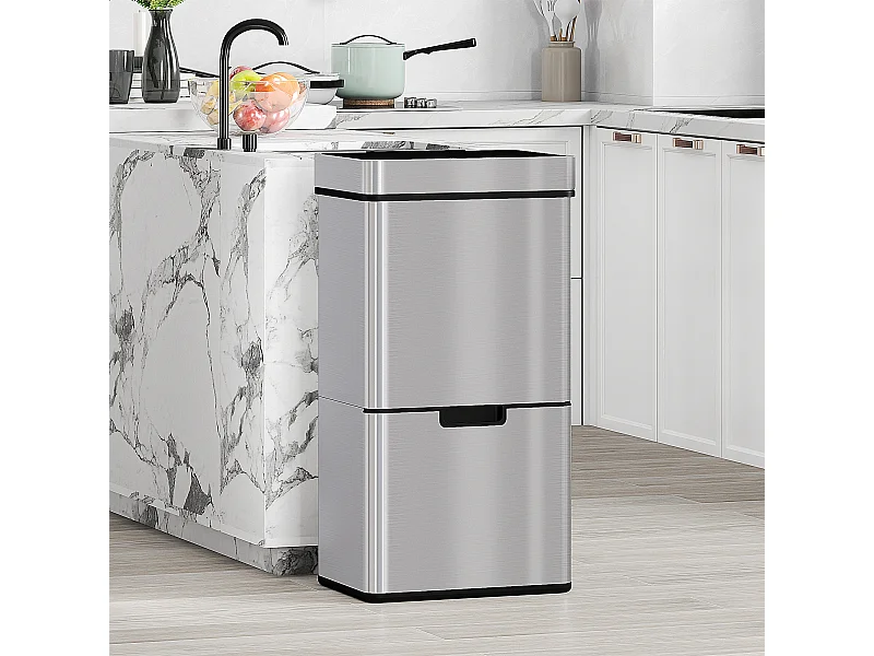 Pattumiera automatica da 72l sensore a infrarossi in acciaio e abs