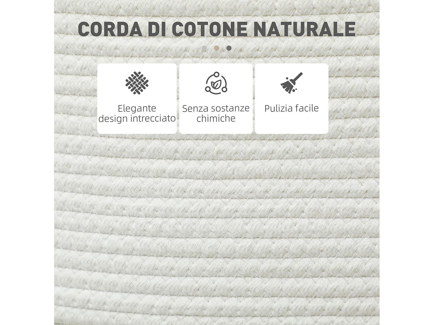 Cesto portabiancheria da 36l portatile e pieghevole Ø38x45 cm crema