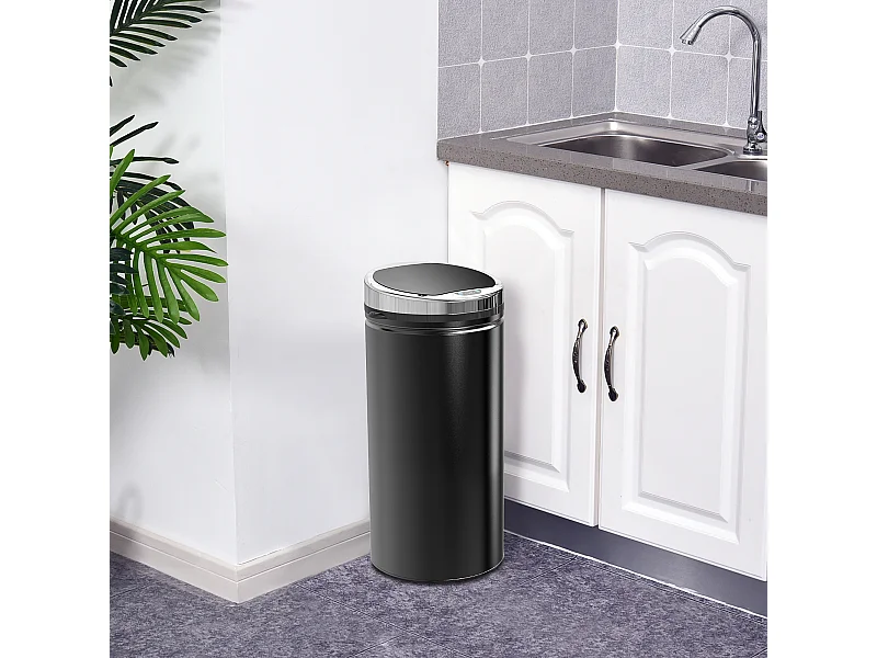 Pattumiera automatica da 42 litri con sensore infrarossi in acciaio