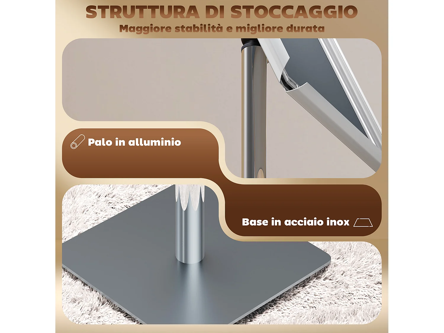 Espositore per poster a3 con altezza e inclinazione regolabili