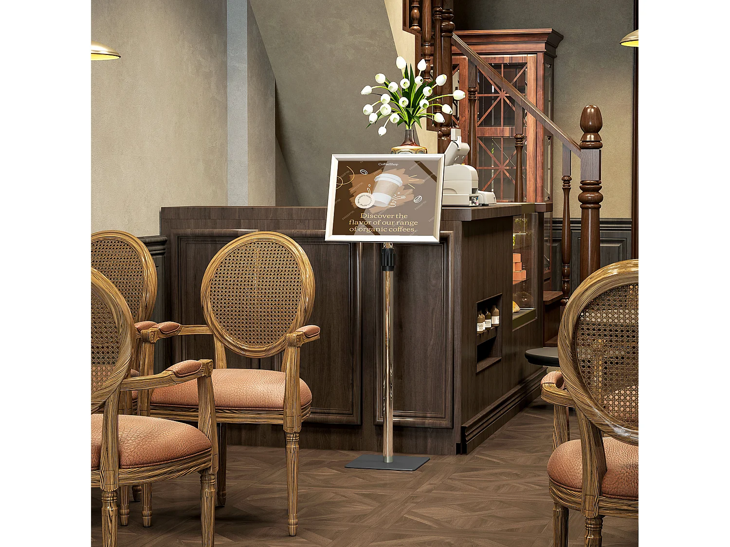 Espositore per poster a3 con altezza e inclinazione regolabili