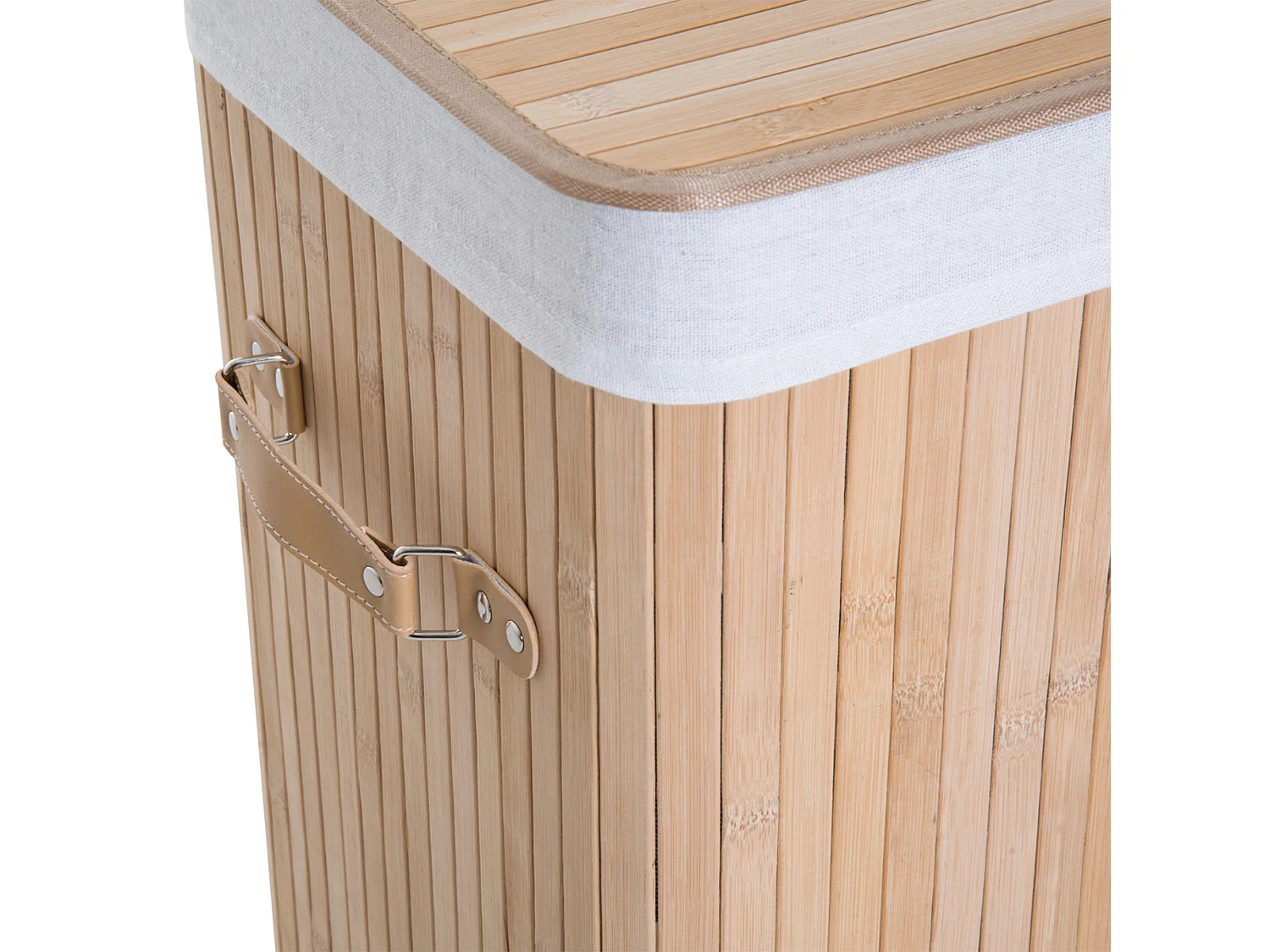 Cesta portabiancheria in bambù con coperchio 40 x 30 x 60cm naturale