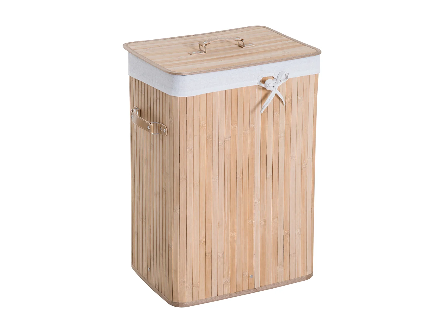 Cesta portabiancheria in bambù con coperchio 40 x 30 x 60cm naturale