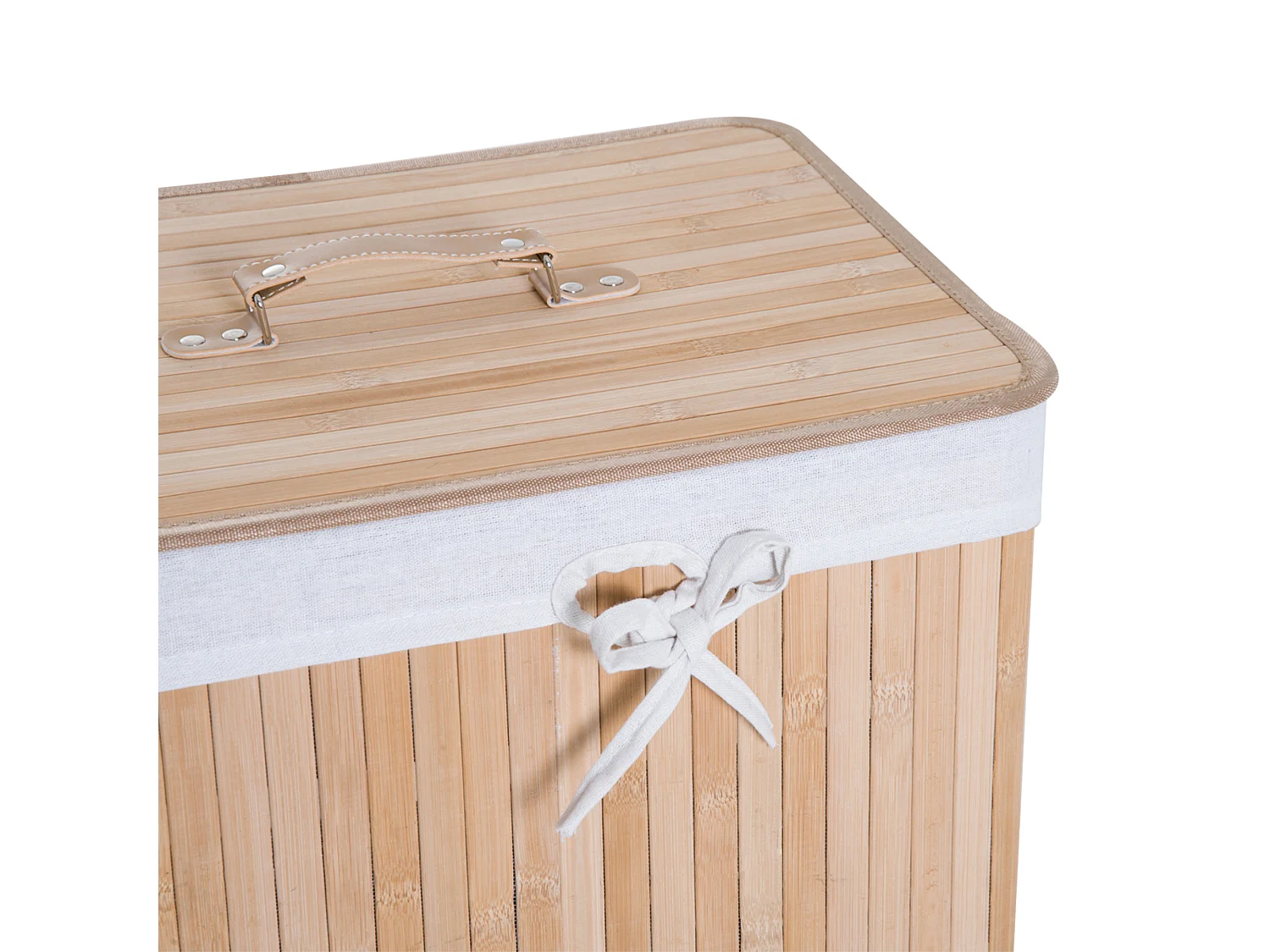 Cesta portabiancheria in bambù con coperchio 40 x 30 x 60cm naturale