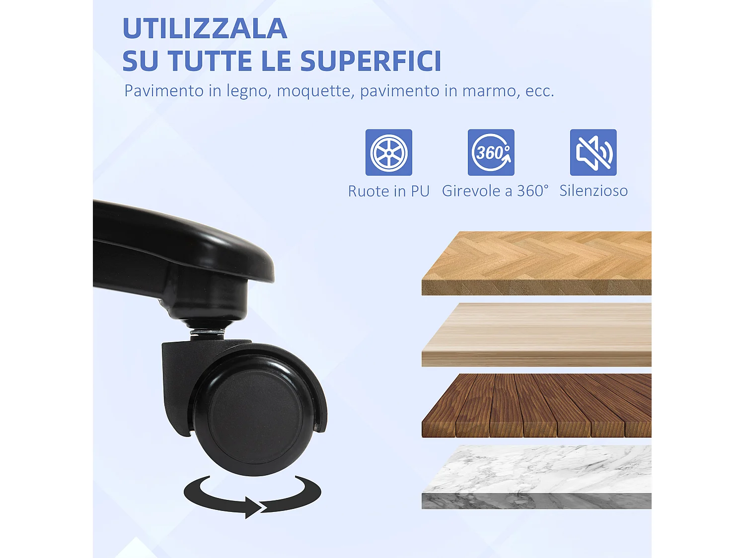 Sedia da ufficio rinforzata girevole e inclinabile grigio