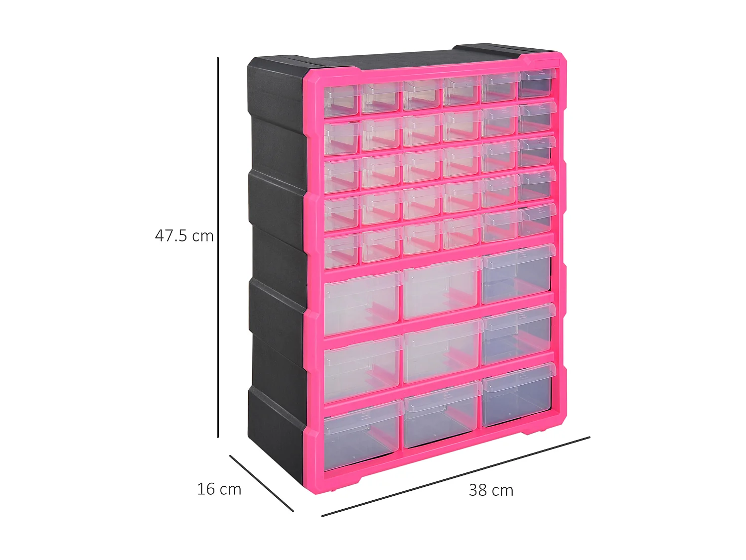 Cassettiera portaminuterie 39 cassetti trasparenti