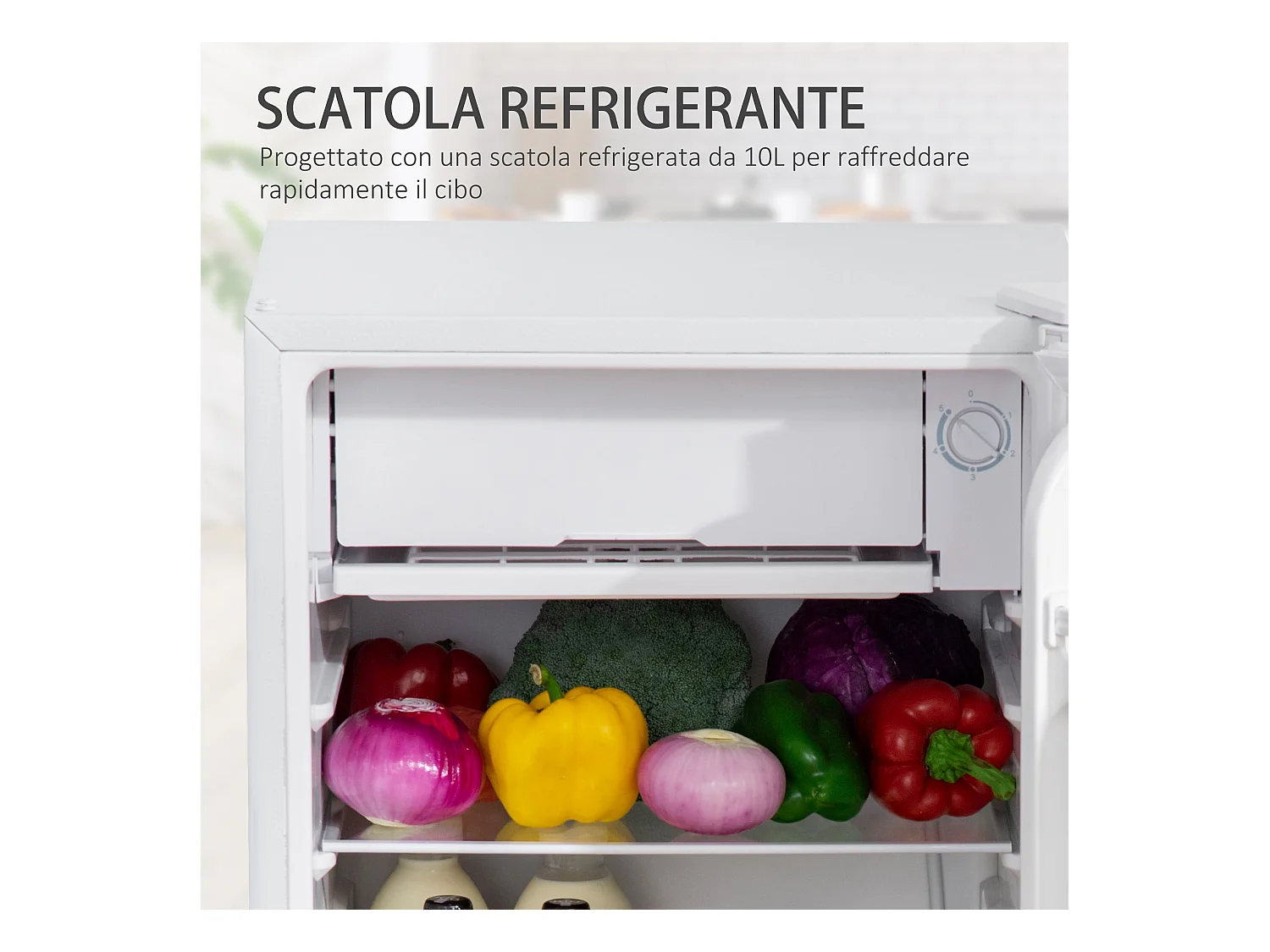 Frigo portatile 91l con scaffali a parete ripiani e 1 cassetto