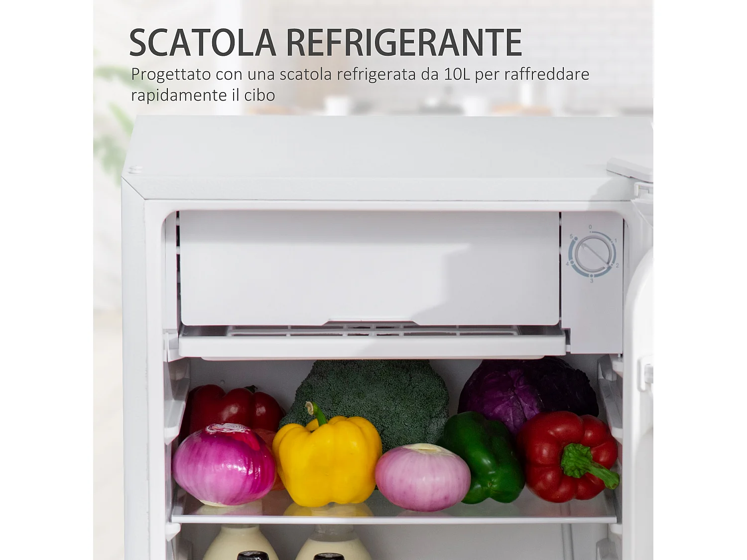 Frigo portatile 91l con scaffali a parete ripiani e 1 cassetto