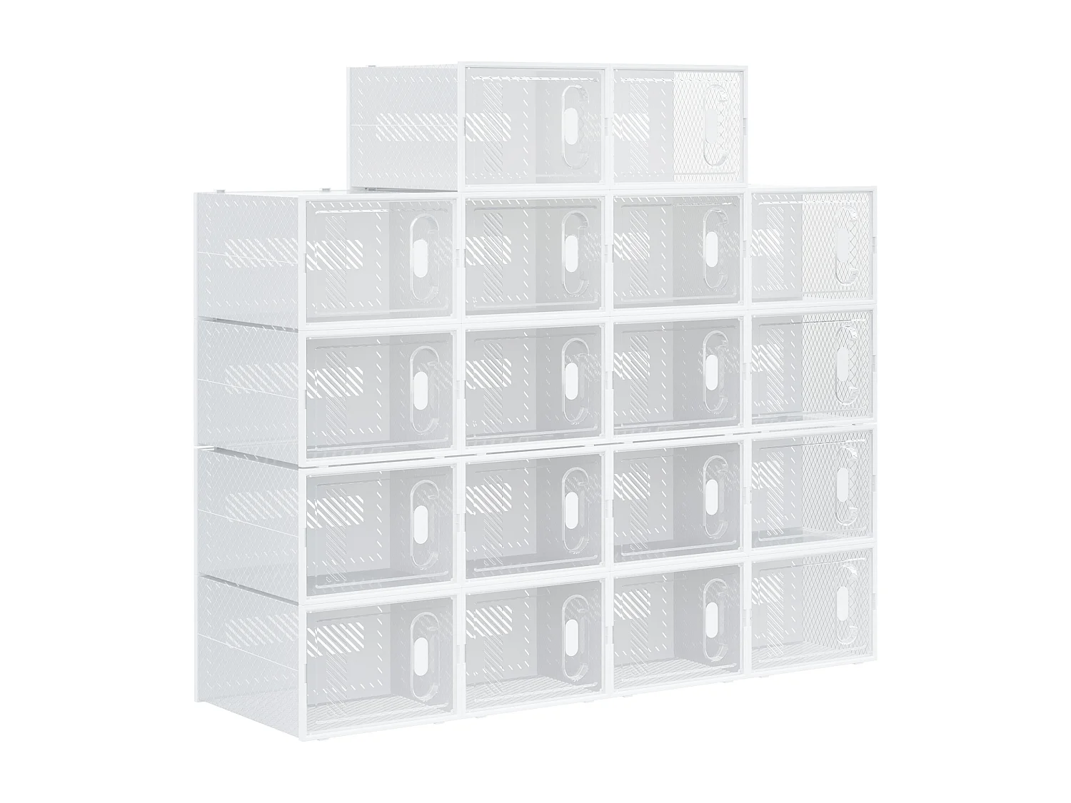 Mobile scarpiera modulabile 18 cubi 28x36x21cm in pp bianco