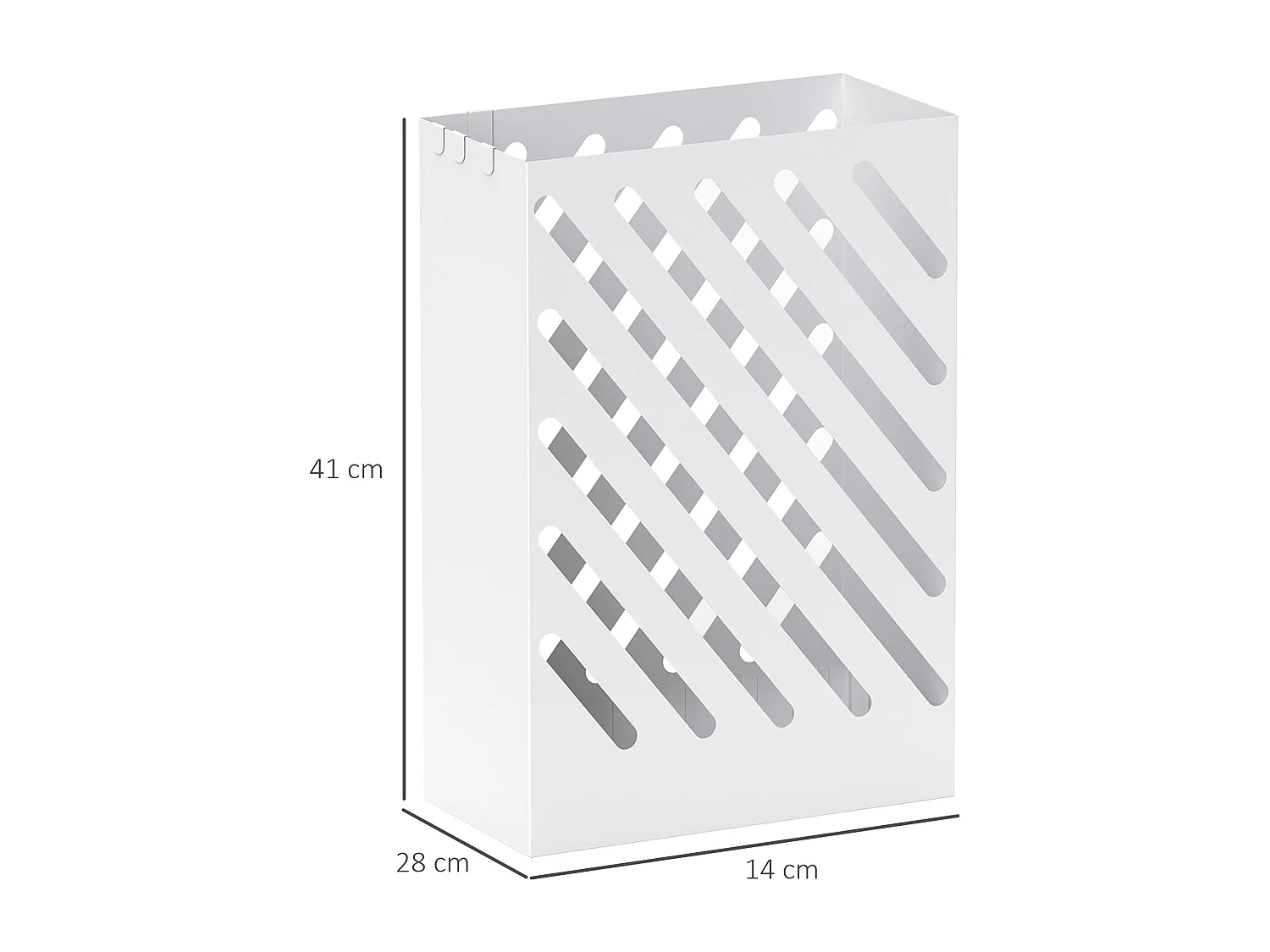 Portaombrelli di design con 4 ganci in metallo bianco