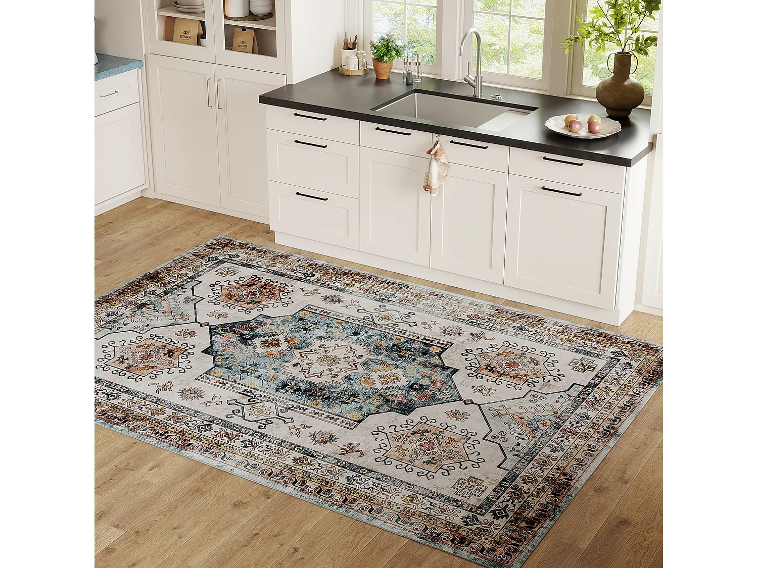 Tappeto vintage a pelo corto antiscivolo e lavabile 230x160 cm