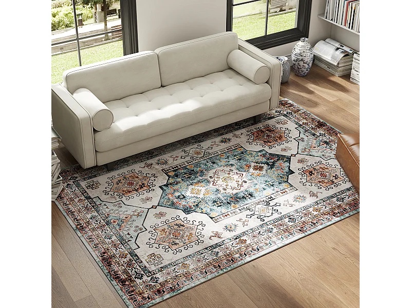 Tappeto vintage a pelo corto antiscivolo e lavabile 230x160 cm