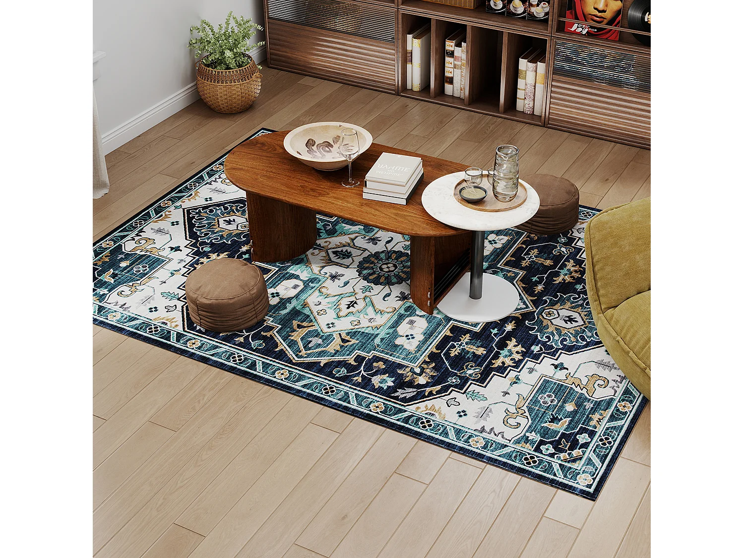 Tappeto bohemien a pelo corto antiscivolo e lavabile 230x160 cm