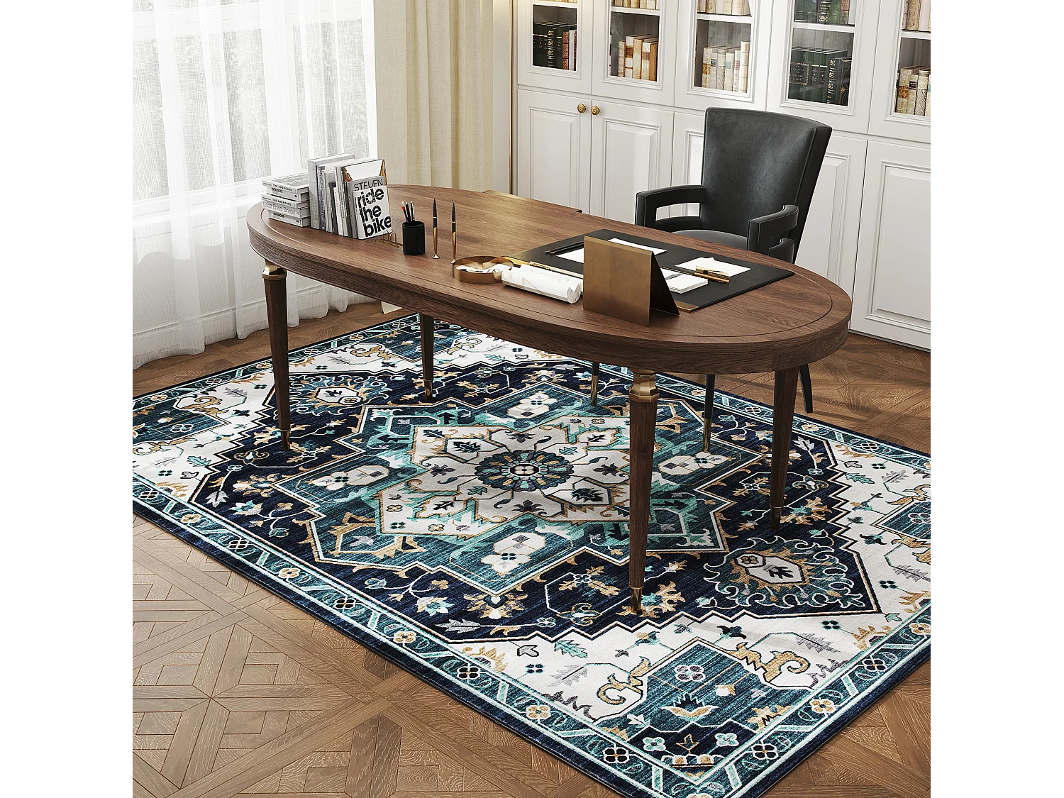 Tappeto bohemien a pelo corto antiscivolo e lavabile 230x160 cm