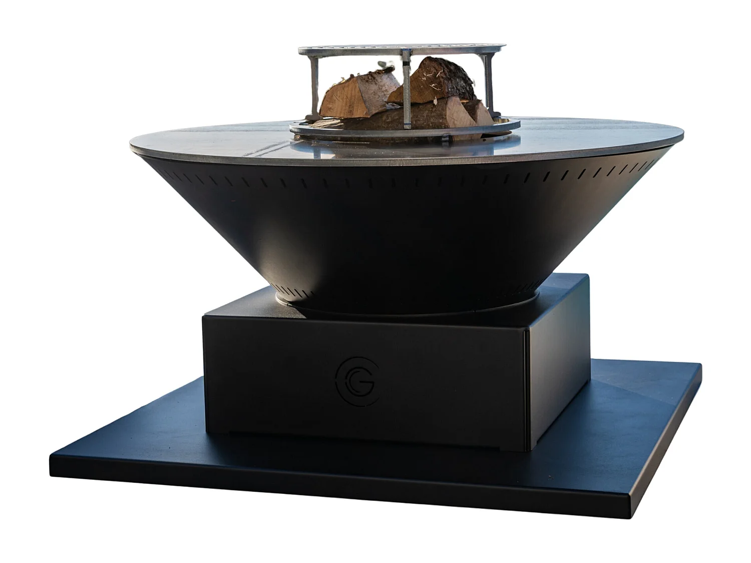 FESTIF POOL Brasero Double Cuve Aluminium 103x55cm - Noir - Design moderne et épuré pour réchauffer vos soirées extérieures